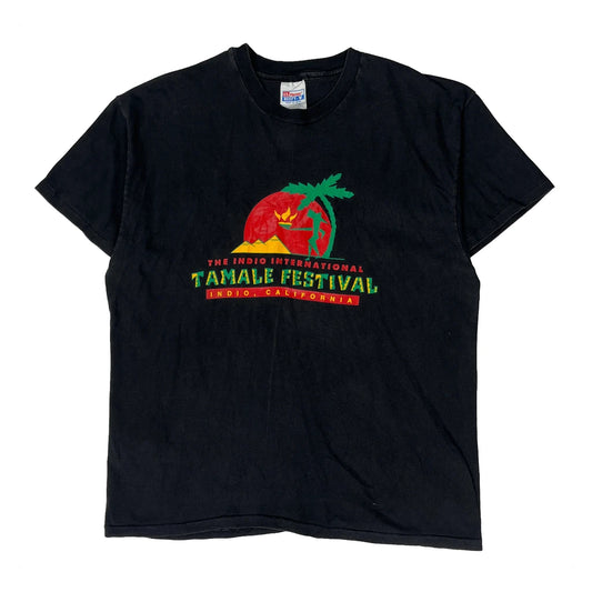 Tamale Festival - Indio, Ca Hanes Graphic T-Shirt - XL Black Cotton