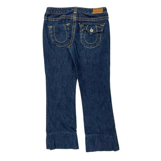 True Religion Contrast Stitch Jeans - 29W UK 8 Blue Denim