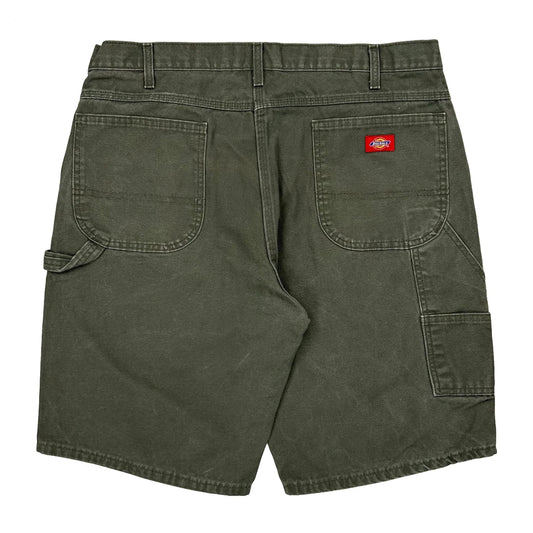 Dickies Baggy Carpenter Shorts - 36W 10L Green Cotton