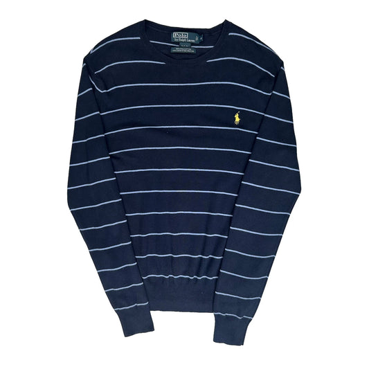 Polo By Ralph Lauren Striped Jumper - Medium Navy Cotton