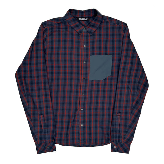 Arc''Teryx Checked Shirt - Medium Blue Cotton