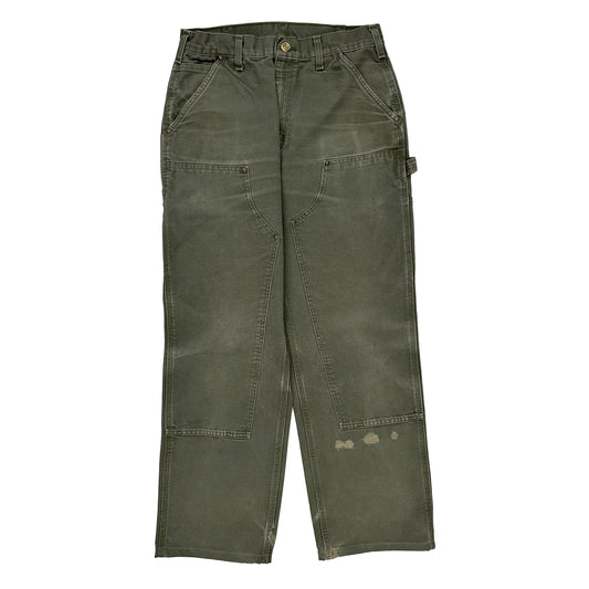 Carhartt Double Knee Carpenter Trousers - 32W 30L Green Cotton
