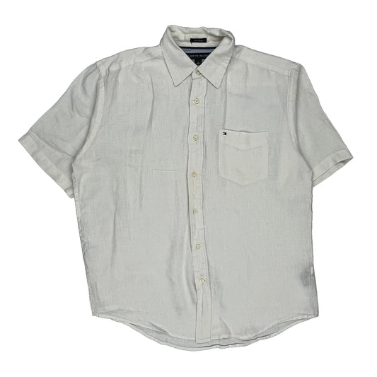 Tommy Hilfiger Short Sleeve Shirt - Medium White Linen