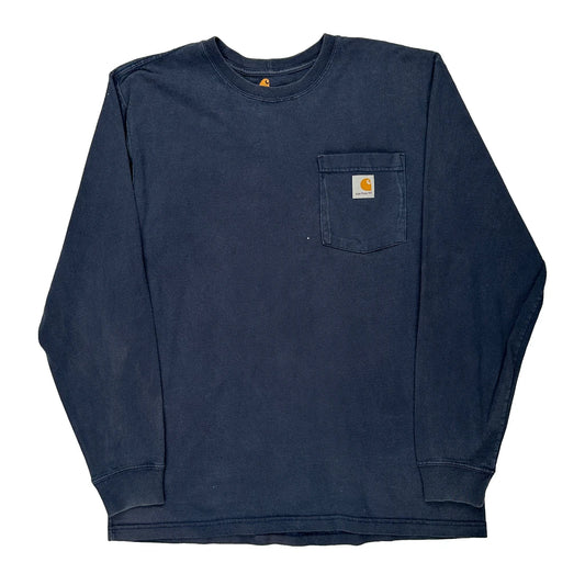 Carhartt Long Sleeve T-Shirt - Medium Navy Cotton