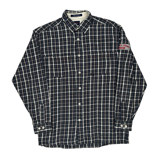 Tommy Jeans Checked Shirt - Medium Blue Cotton