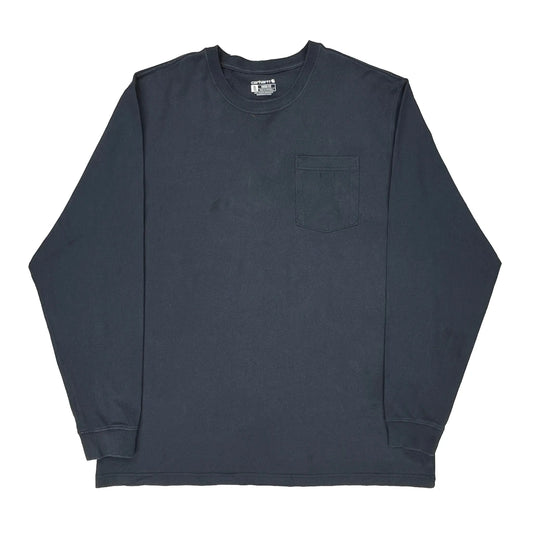 Carhartt Tall Long Sleeve T-Shirt - XL Navy Cotton