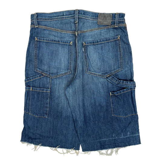 Vintage Levis Carpenter Shorts - 36W 13L Blue Cotton