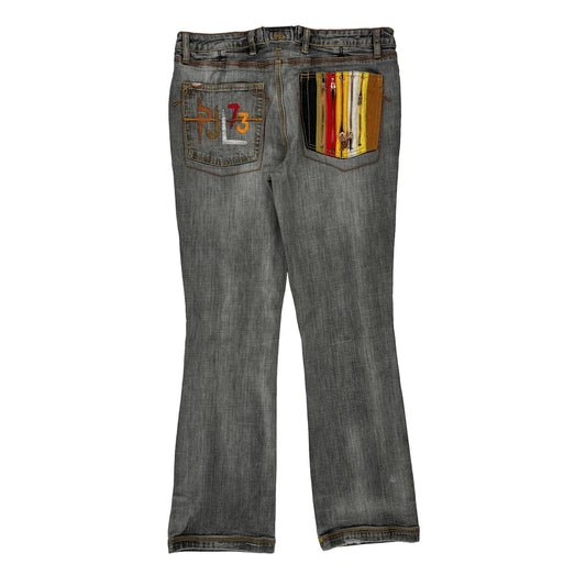 Pepe Jeans Embroidered Jeans - 34W UK 14 Grey Denim