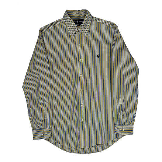 Ralph Lauren Striped Shirt - Medium Yellow Cotton
