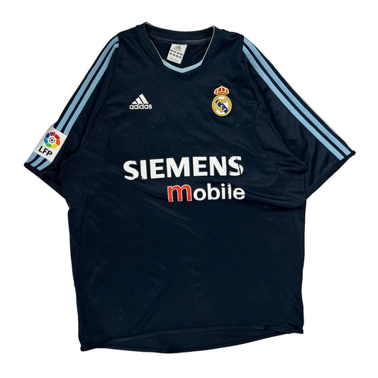 2003-04 Real Madrid #23 David Beckham Adidas Away Football Shirt - Large Navy Polyester