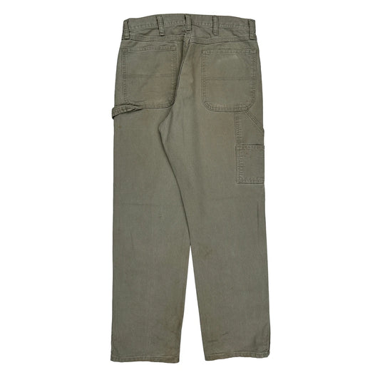 Vintage Unbranded Carpenter Trousers - 33W 34L Khaki Cotton