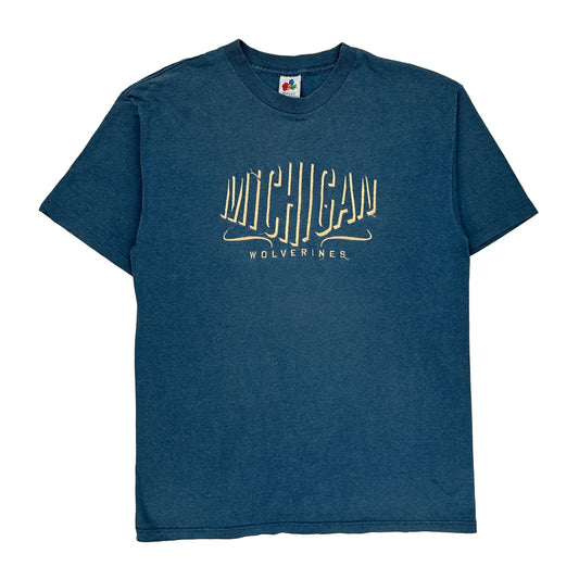 Michigan Wolverines Midwest Single Stitch T-Shirt - XL Blue Cotton Blend