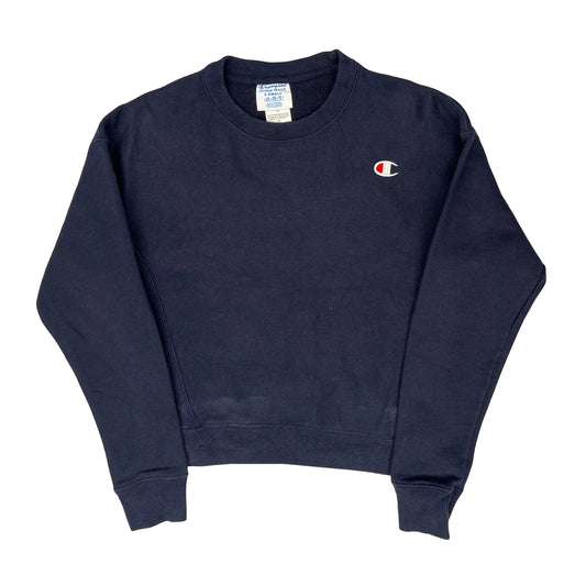 Vintage Champion Sweatshirt - XS Navy Cotton Blend