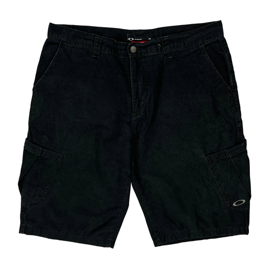 Oakley Cargo Shorts - 38W 13L Black Cotton