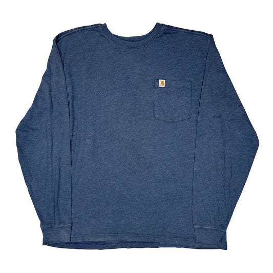 Carhartt Graphic Long Sleeve T-Shirt - XL Blue Cotton