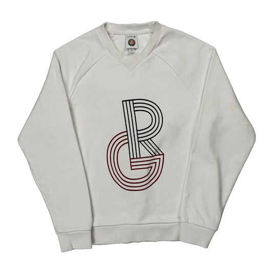 Vintage Roland Garros Lacoste Graphic Sweatshirt - Medium White Cotton