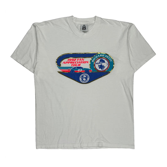 Vintage Richard Petty Lee Nascar T-Shirt - XL White Cotton