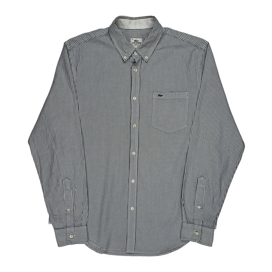 Lacoste Striped Shirt - Medium Black & White Cotton
