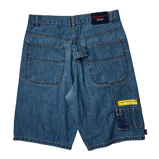 Utility Pockets Tommy Jeans Denim Shorts - 32W 11L Blue Denim