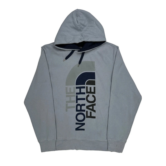 The North Face Spellout Hoodie - Large Grey Cotton