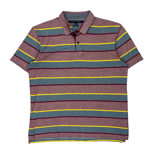 Tommy Hilfiger Striped Polo Shirt - XL Multicoloured Cotton