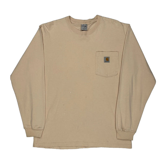 Carhartt Long Sleeve T-Shirt - Medium Beige Cotton