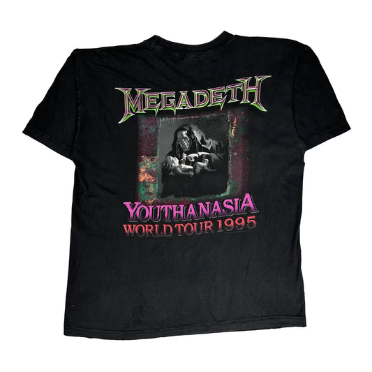 Vintage Youthanasia 1995 Repro Megadeth Graphic T-Shirt - XL Black Cotton