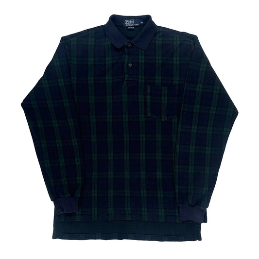Made In Canada Polo By Ralph Lauren Checked Polo Shirt - Medium Green Cotton