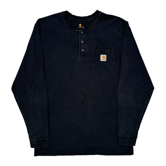 Carhartt Long Sleeve T-Shirt - Medium Black Cotton