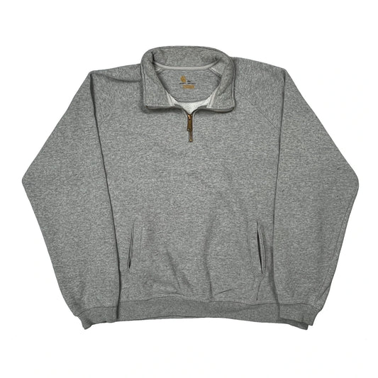 Carhartt 1/4 Zip - 2XL Grey Cotton Blend