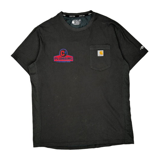 Plumbing Service Carhartt T-Shirt - Large Black Cotton