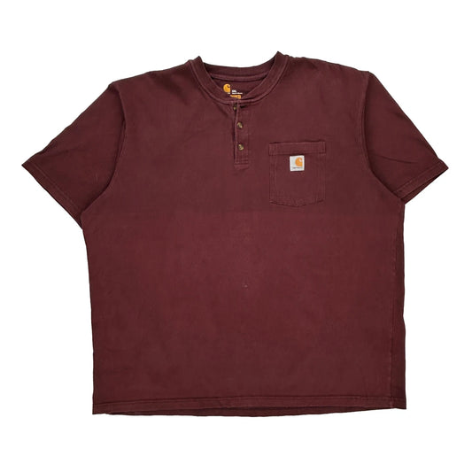 Carhartt T-Shirt - 2XL Burgundy Cotton