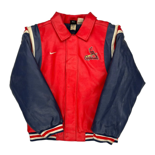 St. Louis Cardinals Nike Varsity Jacket - Large Red Leather