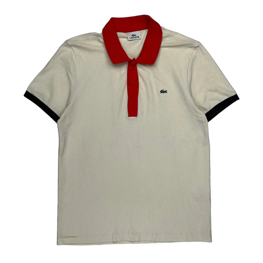 Vintage Lacoste Polo Shirt - Large Cream Cotton