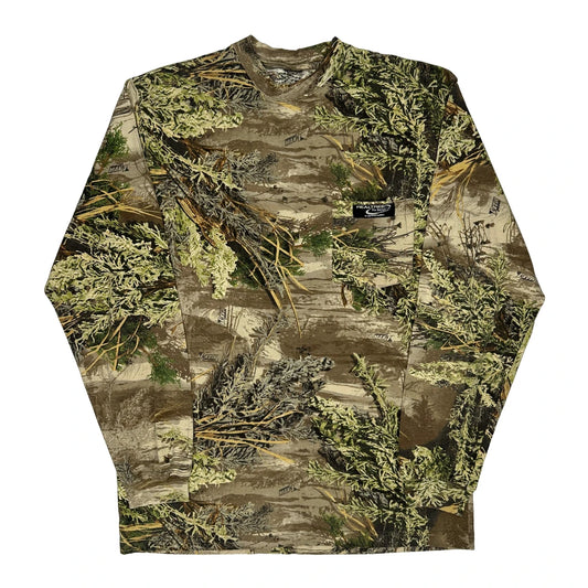Vintage Realtree Camo Long Sleeve T-Shirt - Large Green Cotton