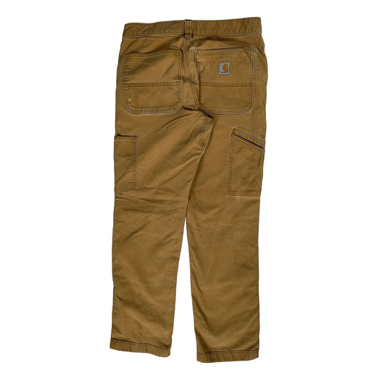 Relaxed Fit Carhartt Double Knee Carpenter Trousers - 30W 30L Brown Cotton