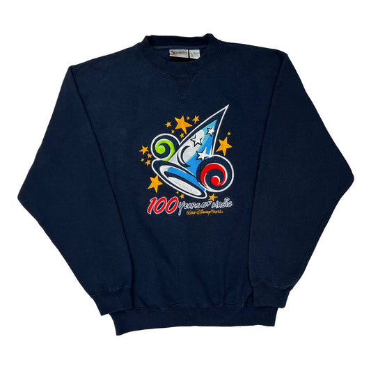 100 Years Of Magic Disney Graphic Sweatshirt - Medium Navy Polyester Blend