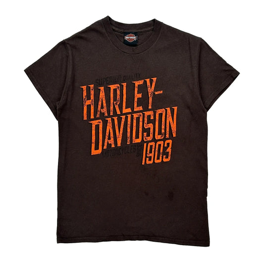 San Antonio Texas Harley Davidson Graphic T-Shirt - Small Brown Cotton