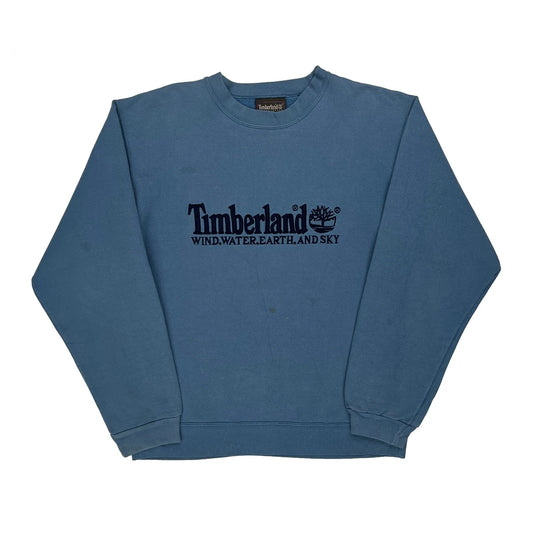Weathergear Timberland Spellout Sweatshirt - Medium Blue Cotton