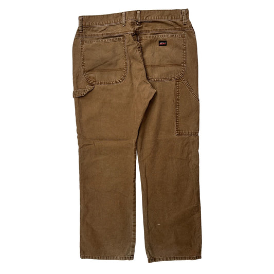 Dickies Carpenter Trousers - 33W 29L Brown Cotton