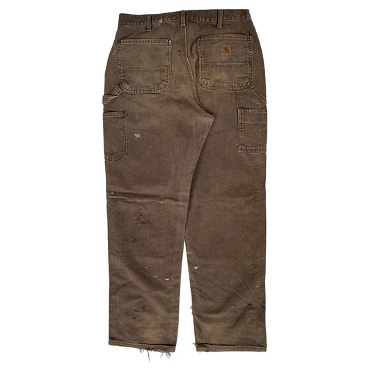 Carhartt Double Knee Carpenter Trousers - 31W 33L Brown Cotton