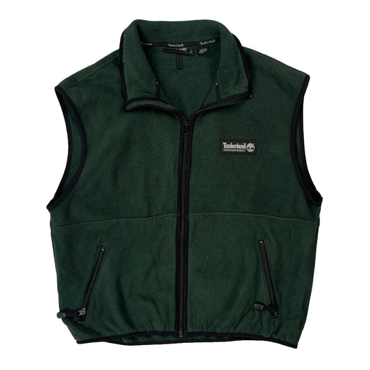 Vintage Timberland Gilet - Large Green Polyester