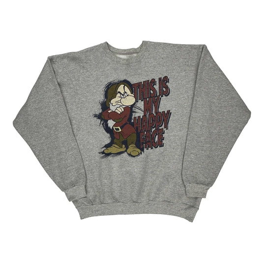 Hanes Cartoon Sweatshirt - Large Grey Cotton Blend