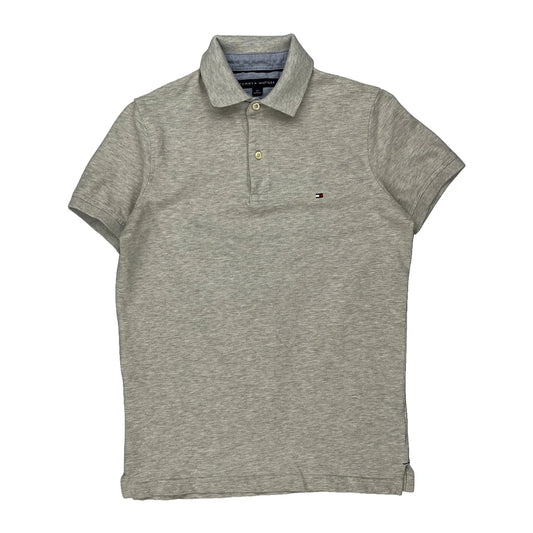 Tommy Hilfiger Slim Fit Polo Shirt - Small Grey Cotton