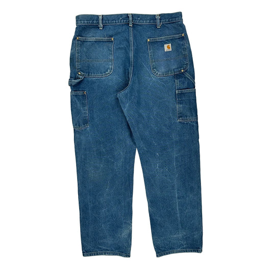 Carhartt Double Knee Carpenter Jeans - 38W 32L Blue Cotton