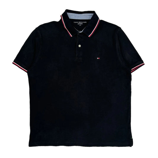 Tommy Hilfiger Polo Shirt - Large Black Cotton