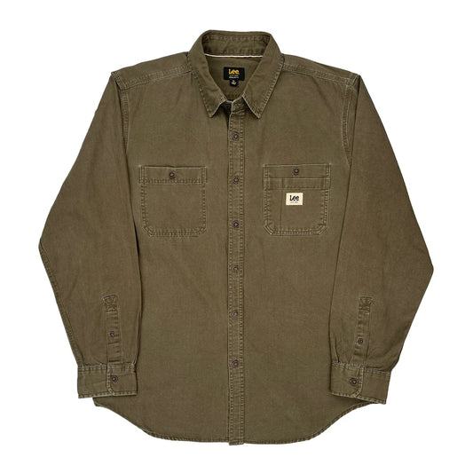 Lee Denim Shirt - XL Khaki Cotton