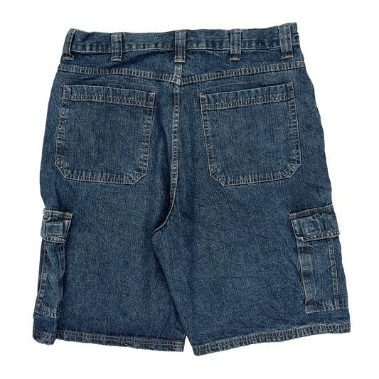 Wrangler Cargo Shorts - 34W 11L Dark Wash Cotton