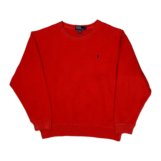 Vintage Polo By Ralph Lauren Sweatshirt - XL Red Cotton Blend