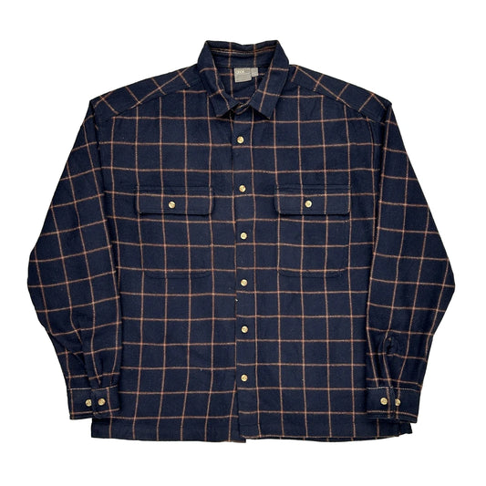 Asos Checked Flannel Shirt - Large Brown Wool Blend